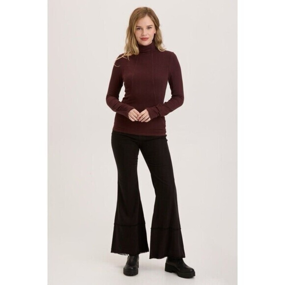 XCVI Arrin Flare‎ Pants Womens Size XL Black Hi Rise Elastic Waistband New
